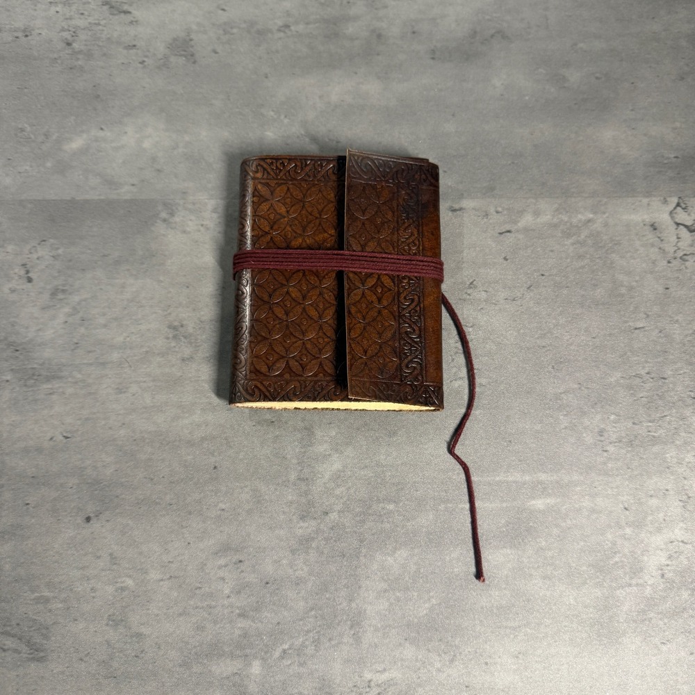 The Leather Farm Journal Unisex Brown Celtic Embossed Leather Diary Notebook
